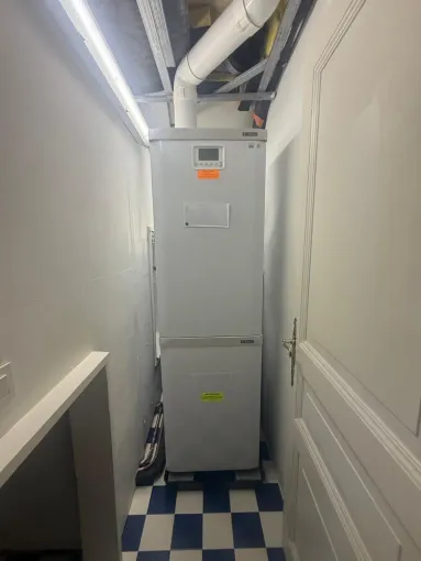 Installation d'une chaudière au sol gaz Frisquet à Buc, Versailles, I.S.T.F