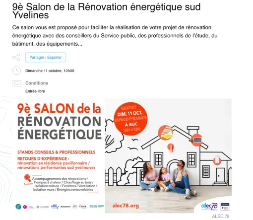 9è Salon de la Rénovation énergétique sud Yvelines