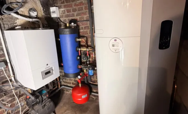 Pompe à chaleur air-eau De Dietrich et chauffe-eau thermodynamique de la marque Atlantic à Houilles (78)